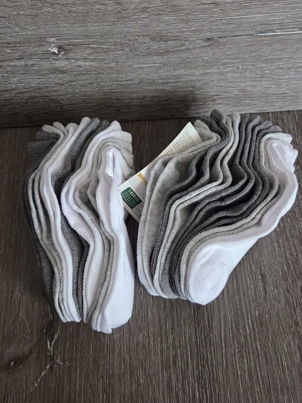 Fruit of the Loom Gray & White Ankle Socks 14-Pack - 2 to 4 Years